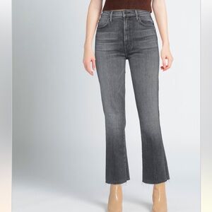 Mother women’s jeans size 27 gray flare cropped the insider crop fray homebound